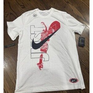 Nike T-Shirt Mens SMALL White Dri Fit Just Do It Slam Dunk Graphic B20